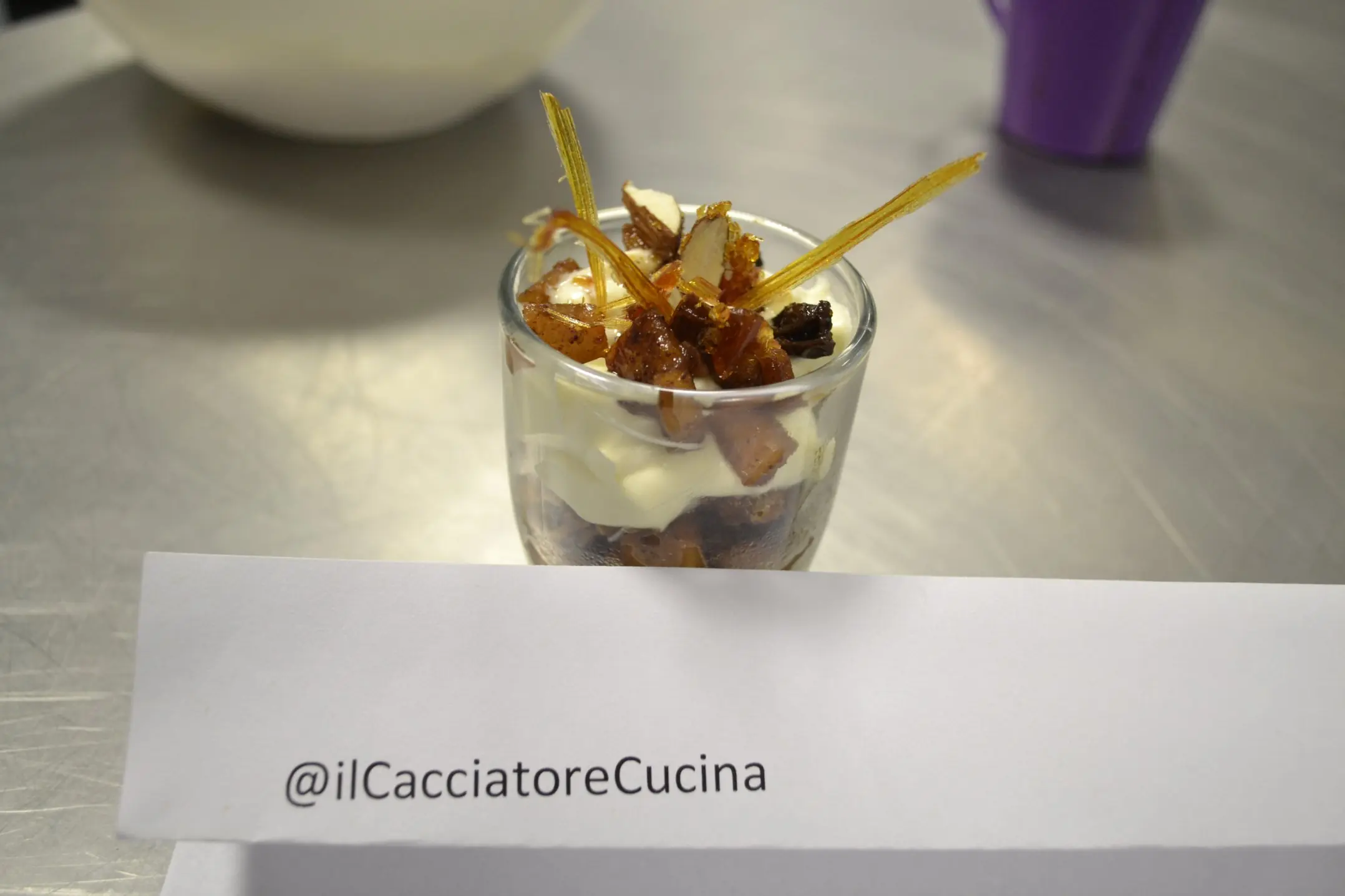 Copa de manzana con oporto y praline