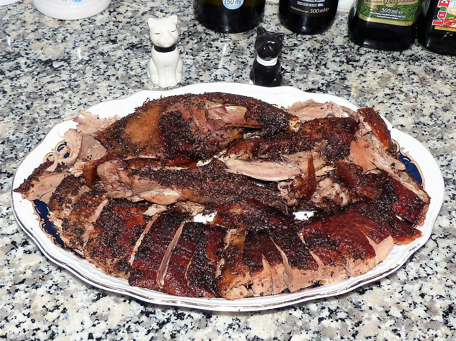 Ganso asado con especias