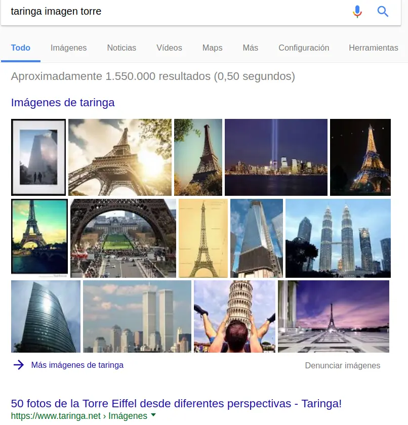 Buscar en Google : taringa 'tema' (JD)