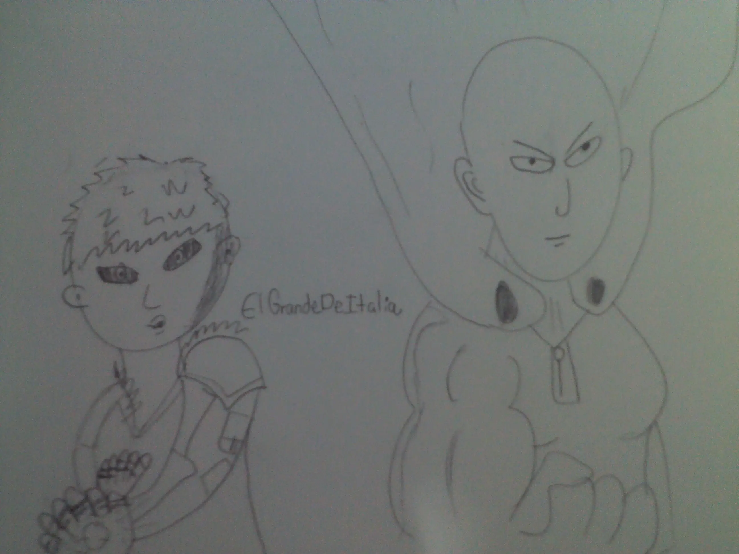 Dibuje a Saitama-Genos y te lo muestro