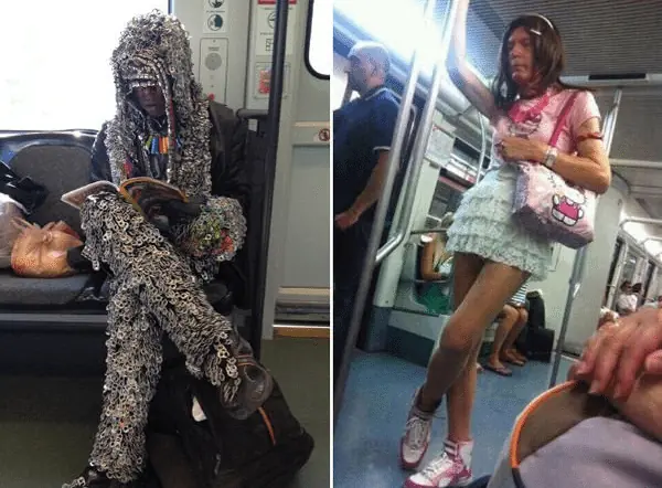 En el transporte publico puedes encontrarte de todo