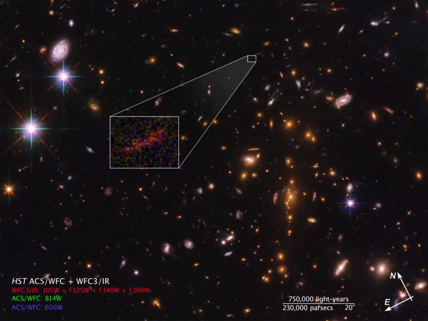 La galaxia más distante del amanecer del universo. . .
