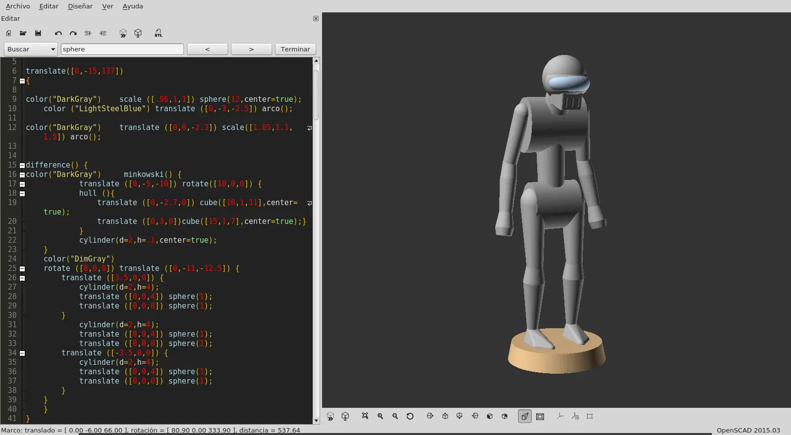 4232: Muñeco realizado con Openscad
