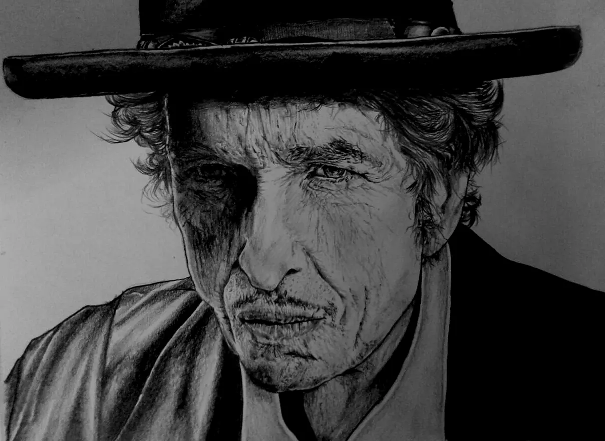 dibujo de bob dylan