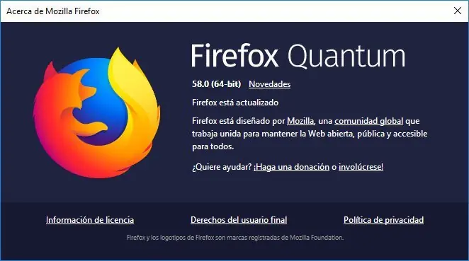 actualiza tu firefox58