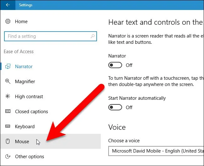 cambiar tamano del mouse
