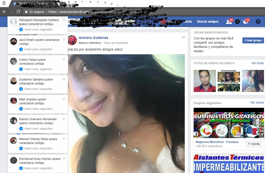 Hice de Roberto en  facebook y termine baneado "con fotos"
