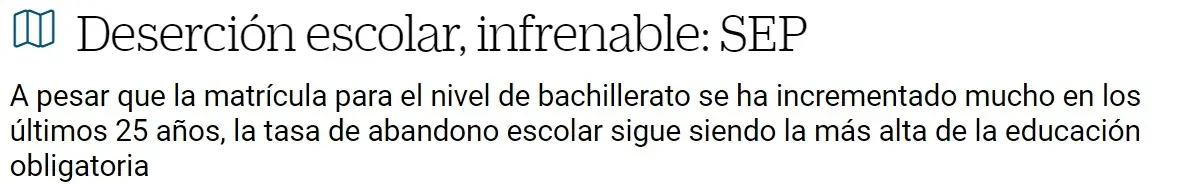Deserción Escolar en México, más común de lo que parece.