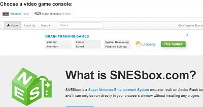 SNES Box, emulador de SNES online