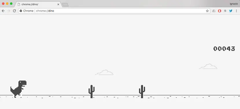 Juego del dinosaurio de Google