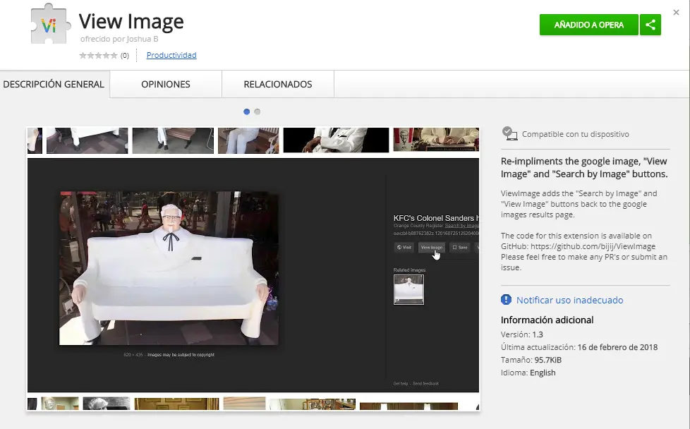 Complemento de Chrome para "ver imagen"