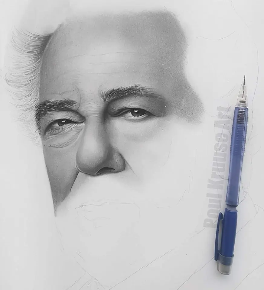 Dibujé a Plácido Domingo y me autografió el dibujo!