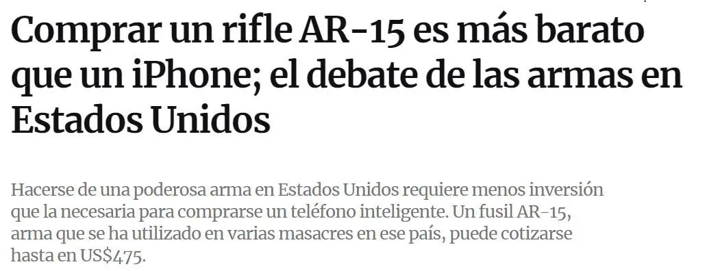 AR-15 el arma de las masacres de Estados Unidos