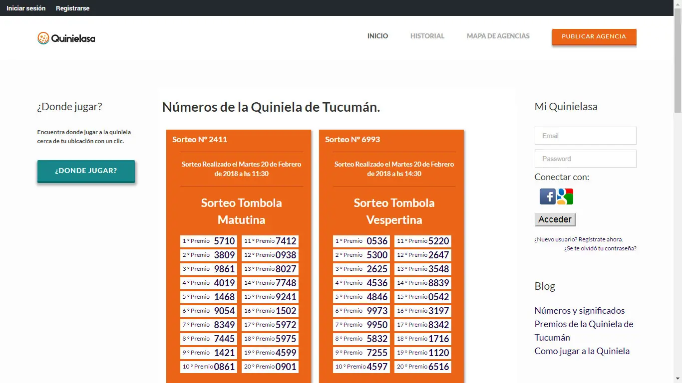 Quiniela de Tucumán (aplicación web)