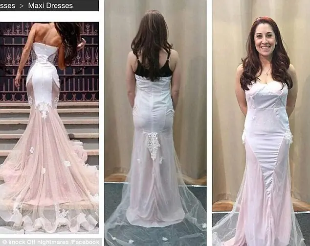 No fue una buena idea comprar vestidos por internet