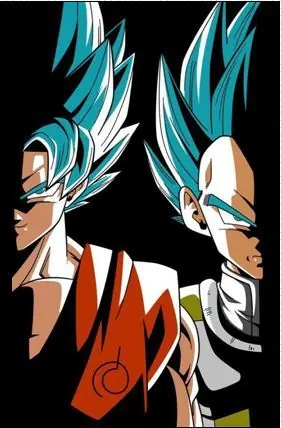 Mirá ese dibujo papá! Goku y Vegeta SSJ Blue