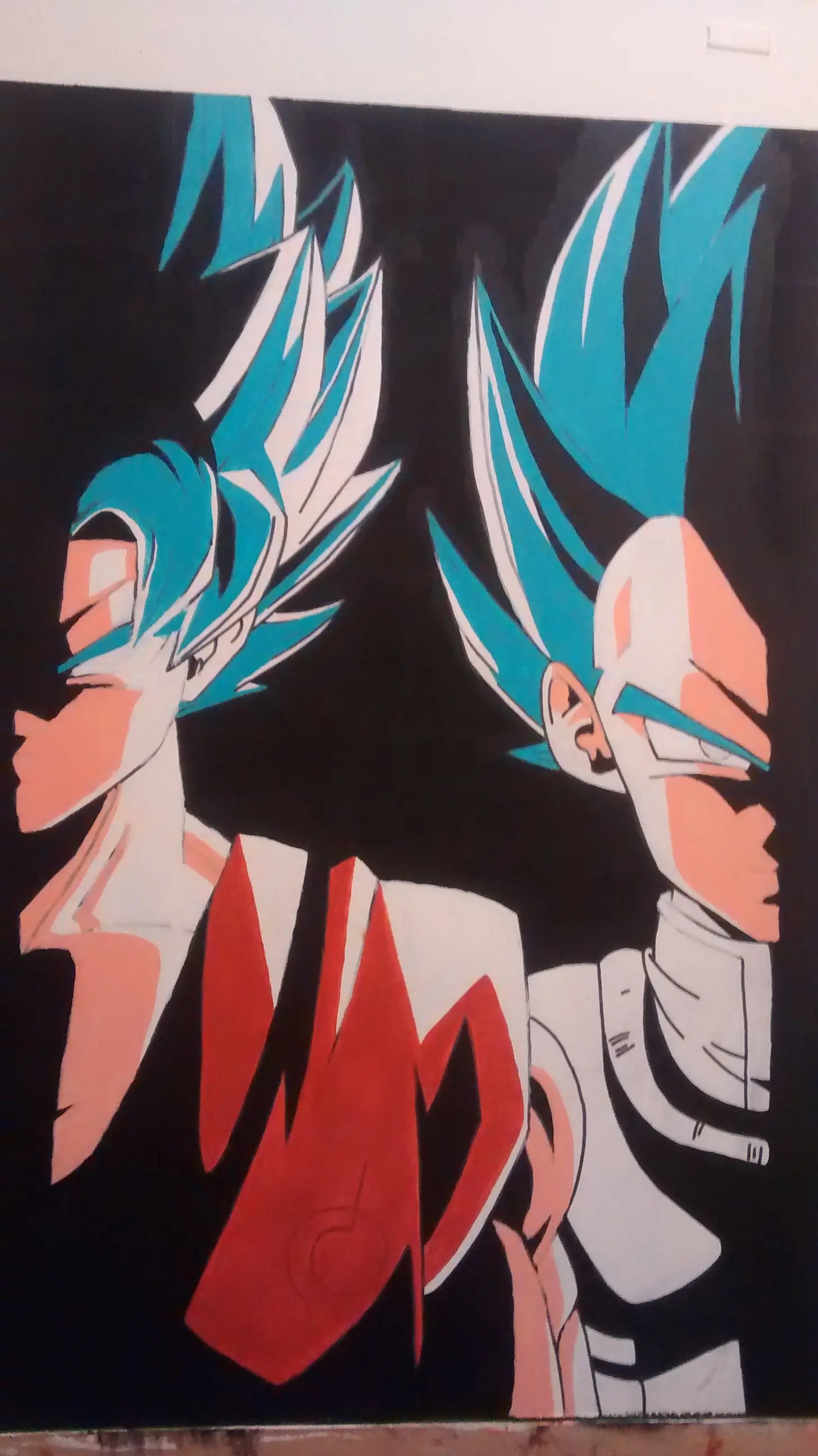 Mirá ese dibujo papá! Goku y Vegeta SSJ Blue