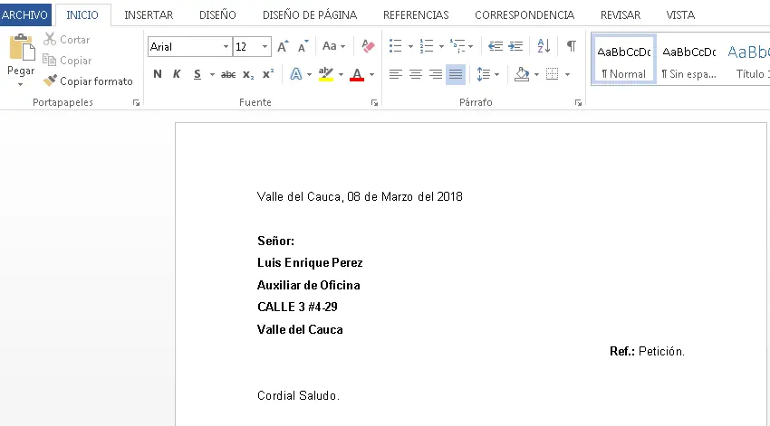 correspondencia