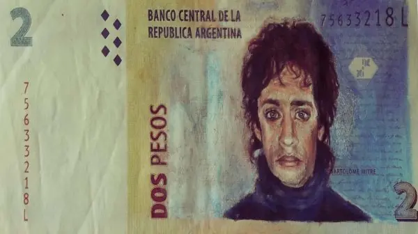 Próceres de la música dibujados en billetes de dos pesos