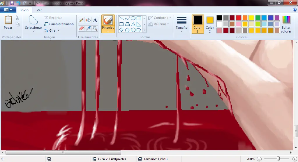 Hice un dibujo en Paint con proceso y te lo muestro