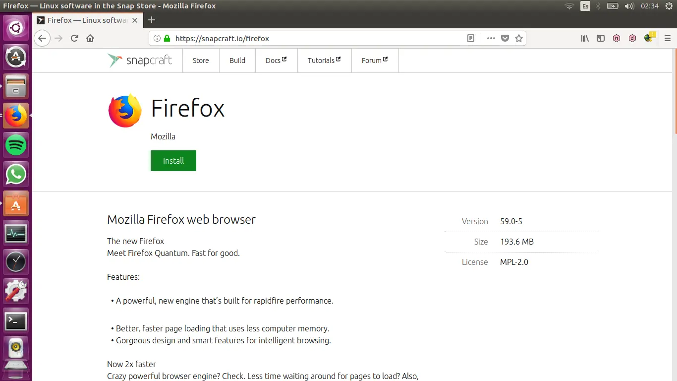Firefox en tu Gnu/Linux con Snap