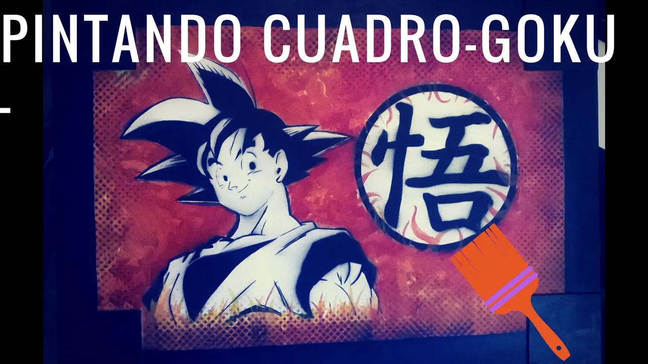 Pintando a Goku stencil DBZ