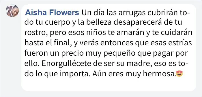 La critican por sus estrías y ella supo responder asi.
