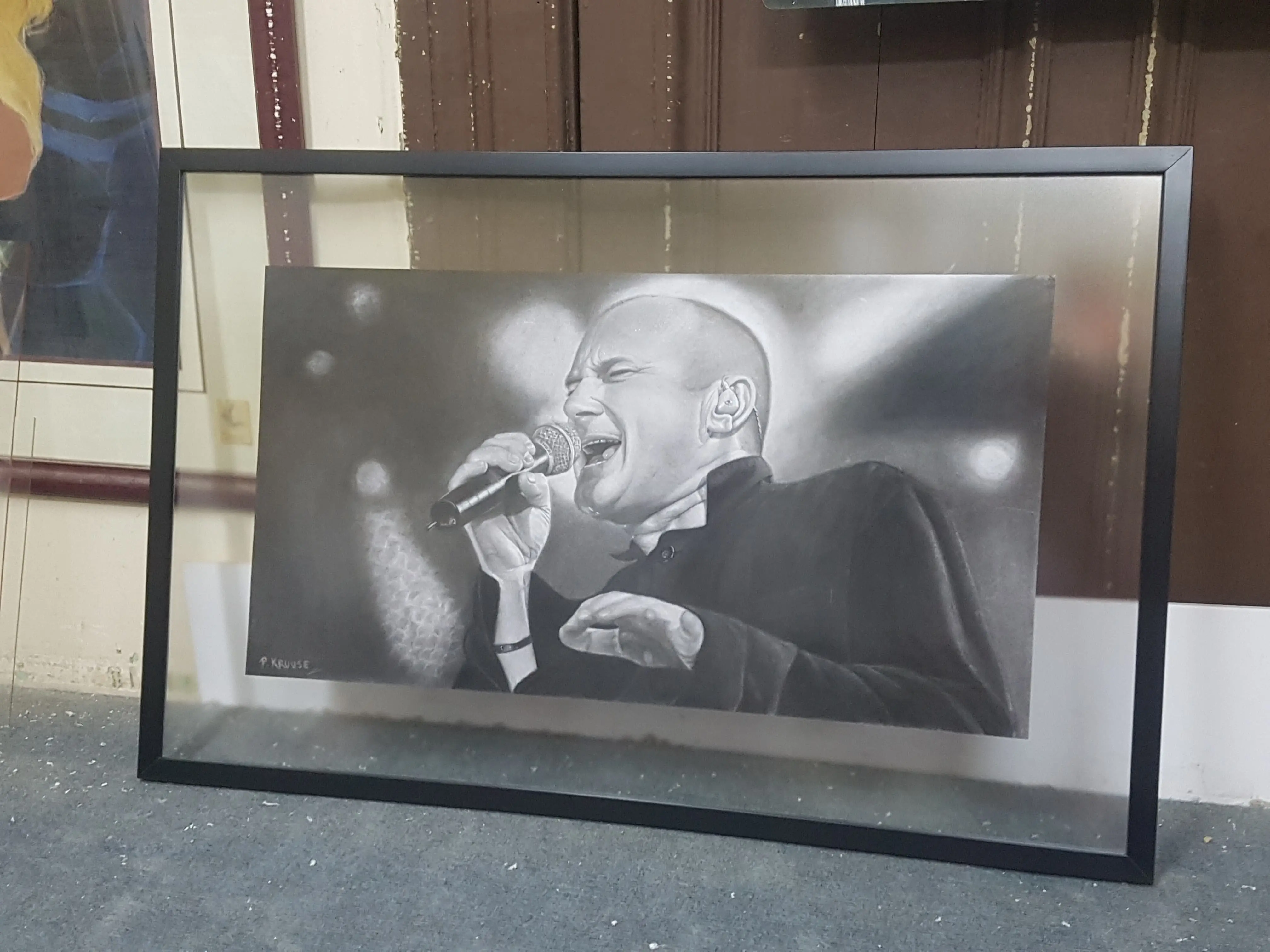 Phil Collins. Dibujo a lápiz