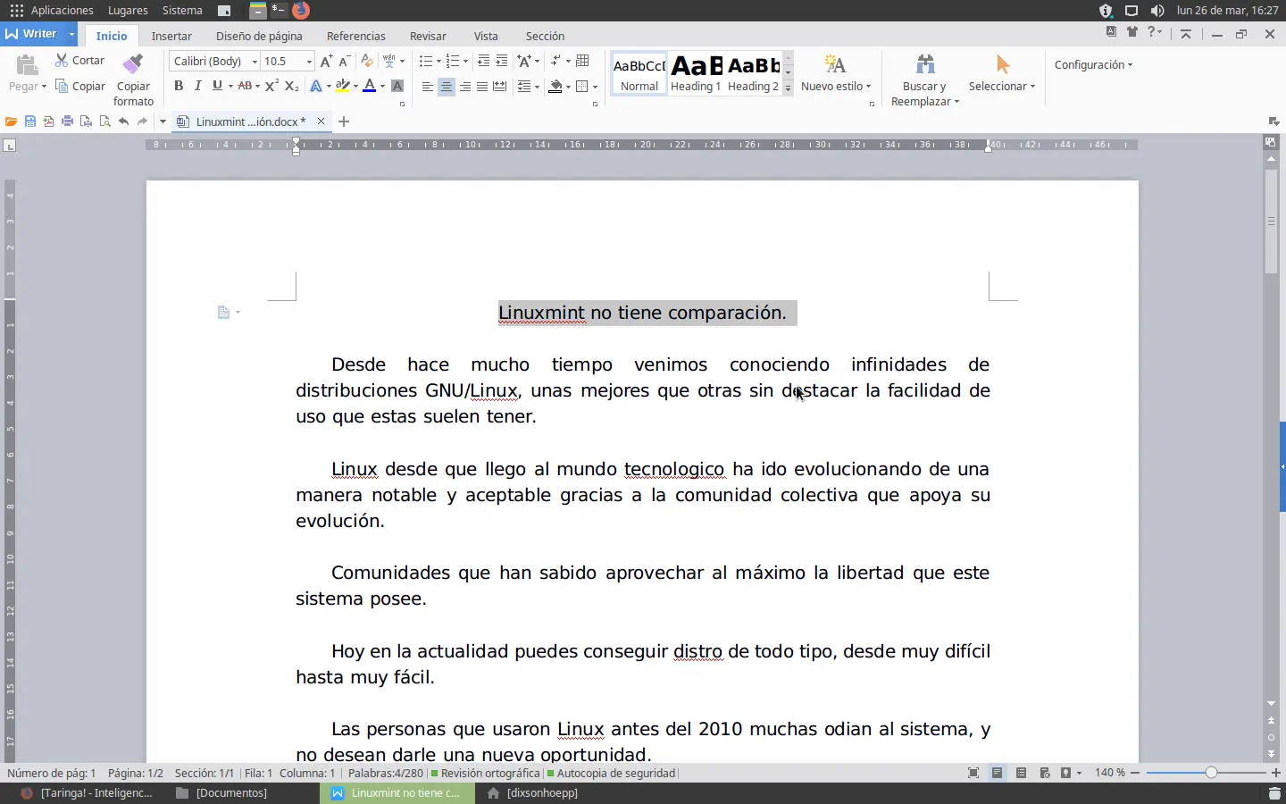 Linuxmint no tiene comparación