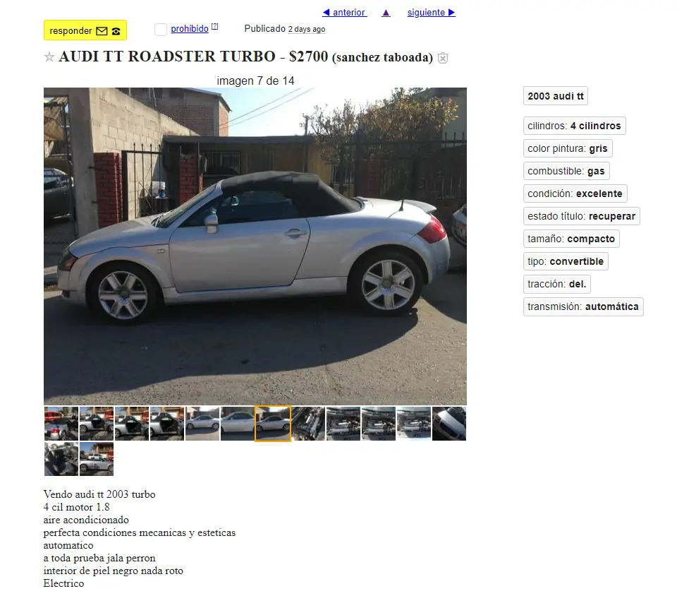 Cuanto cuesta un auto usado en Tijuana, México y en EEUU?