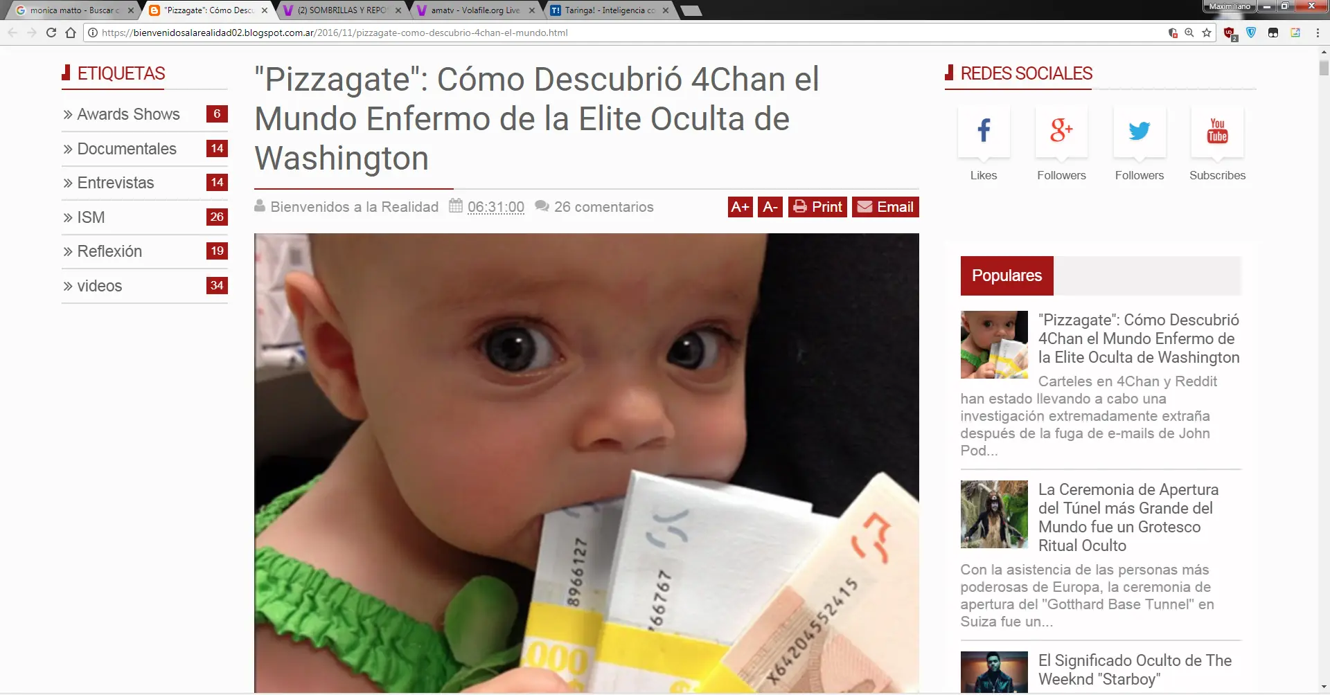"Pizzagate" el caso de pedofilia del presidente de EEUU