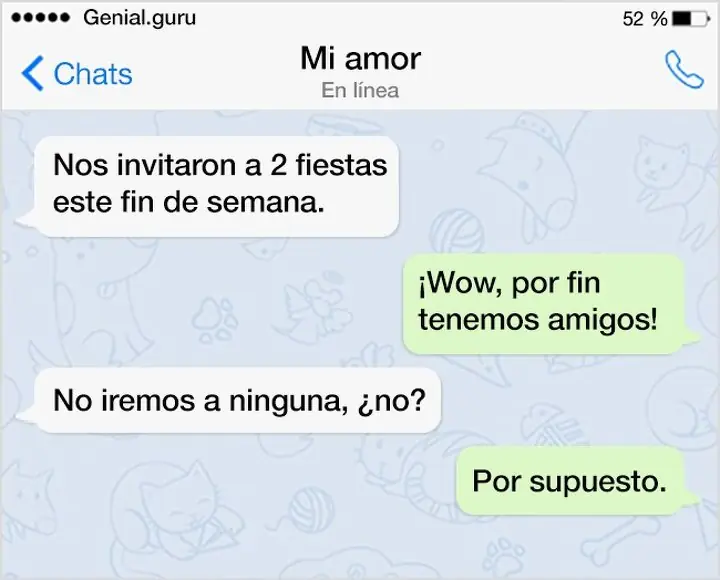 Mensajes de texto de personas que no maduraron ni casados