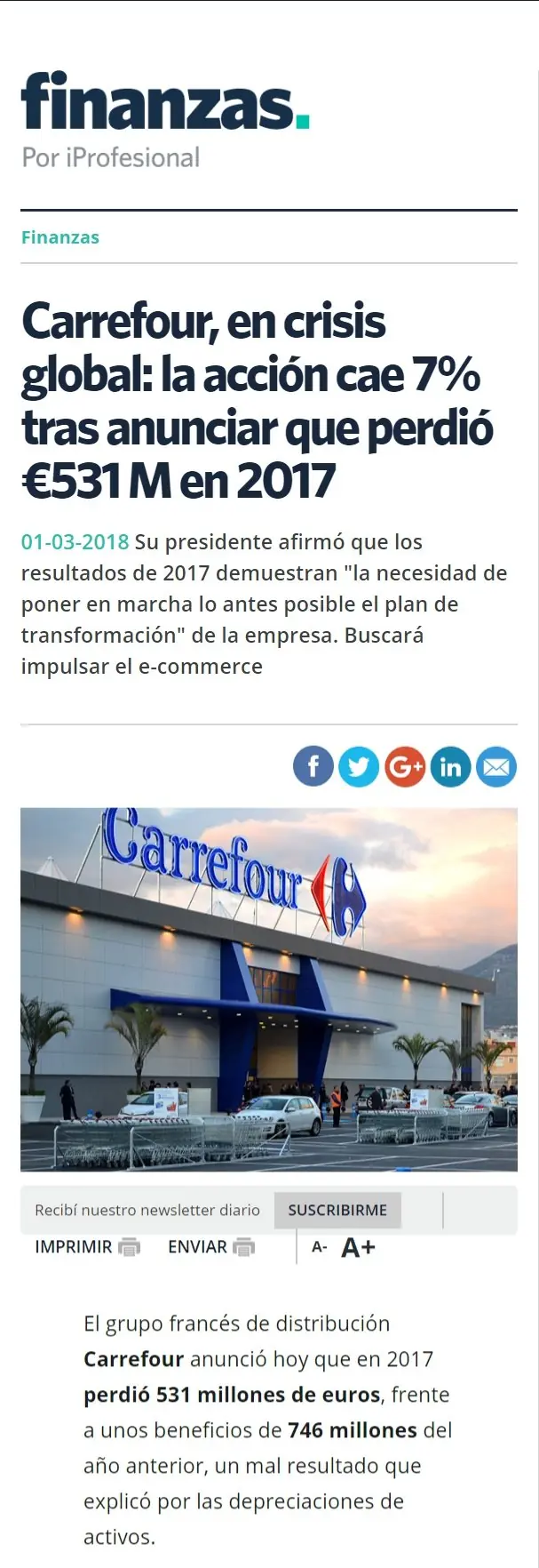 Crisis en Carrefour