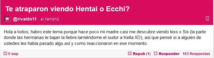 Te atraparon viendo hentai o ecchi? (recordando Wocial)
