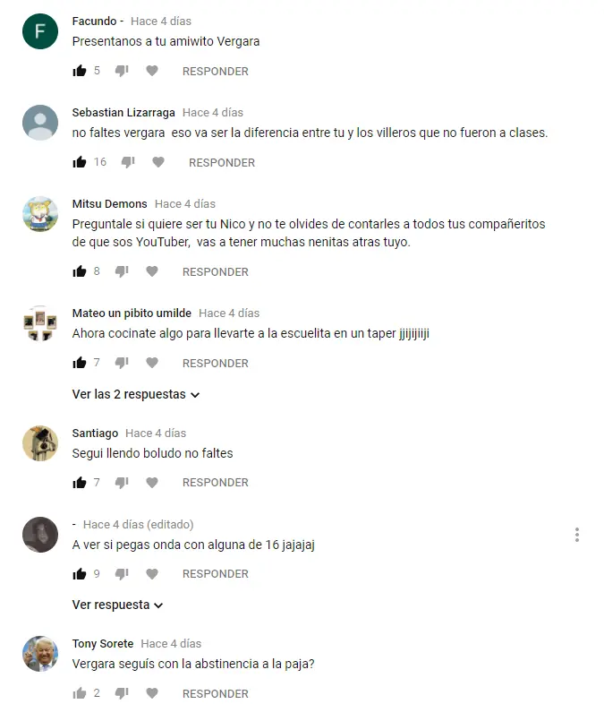 Te muestro mi canal de iutu y sus comentarios mas destacados