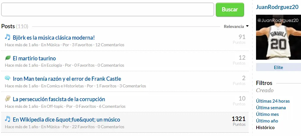 Los usuarios con la palabra "puntos" en la frente