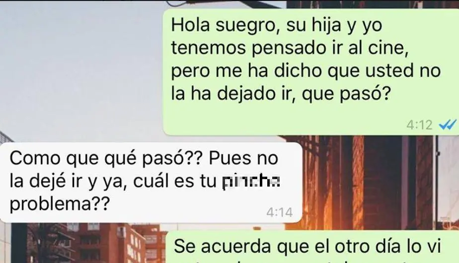 Whatsapp el novio chantajeo al suegro y consiguió el permiso