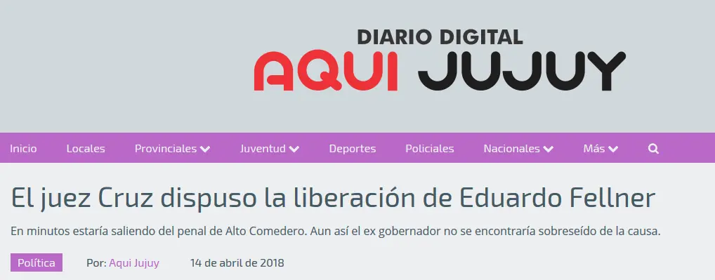 Duro poco: Liberaron a Eduardo Fellner