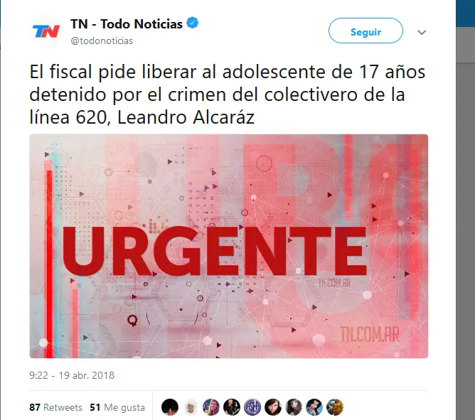 Crimen del Colectivero: Liberan a un detenido menor de edad