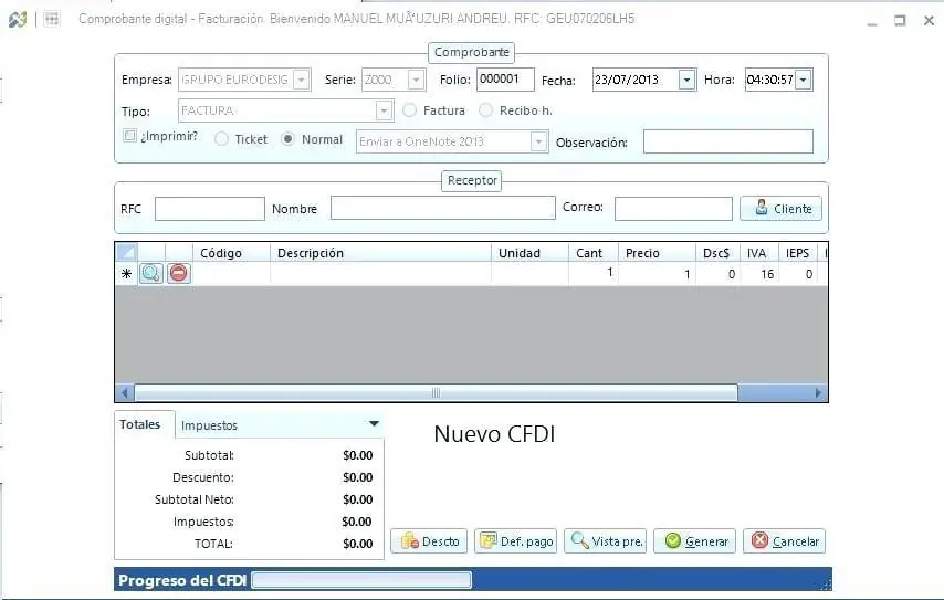 Formato o factura