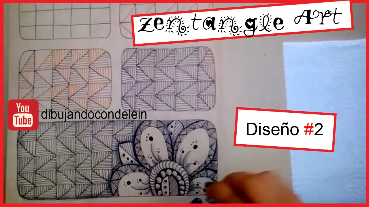 Como dibujar Zentangle art paso a paso diseño #2