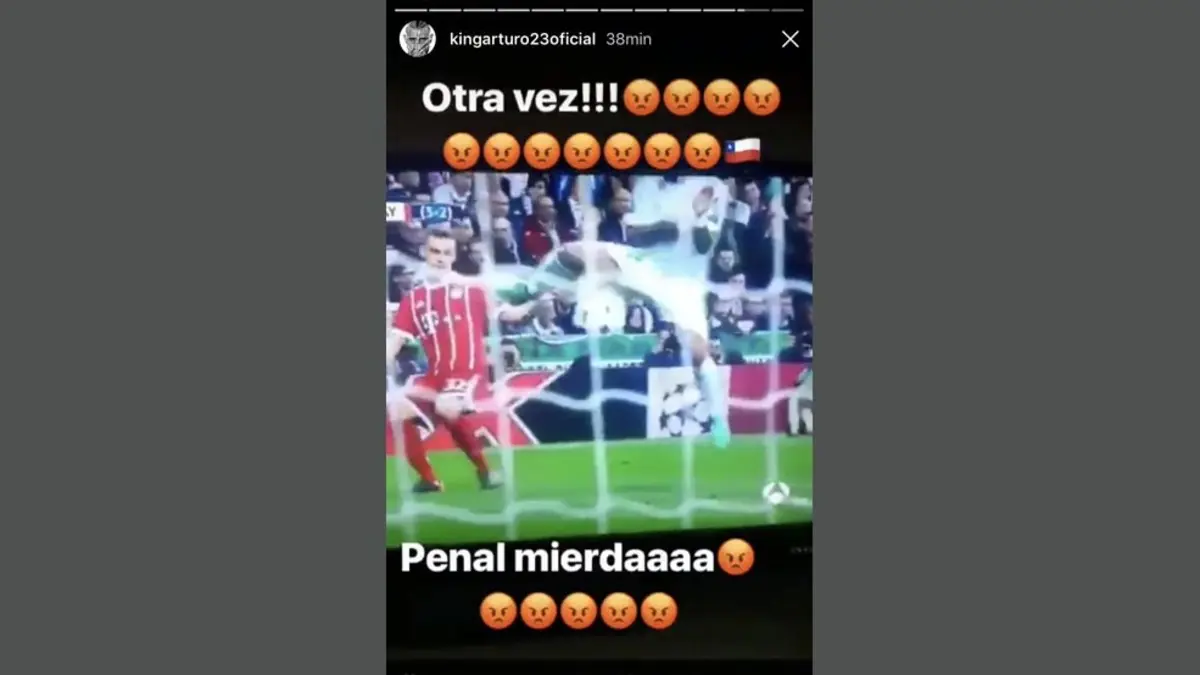 Mundialista Arturo Vidal estalla contra el arbitraje