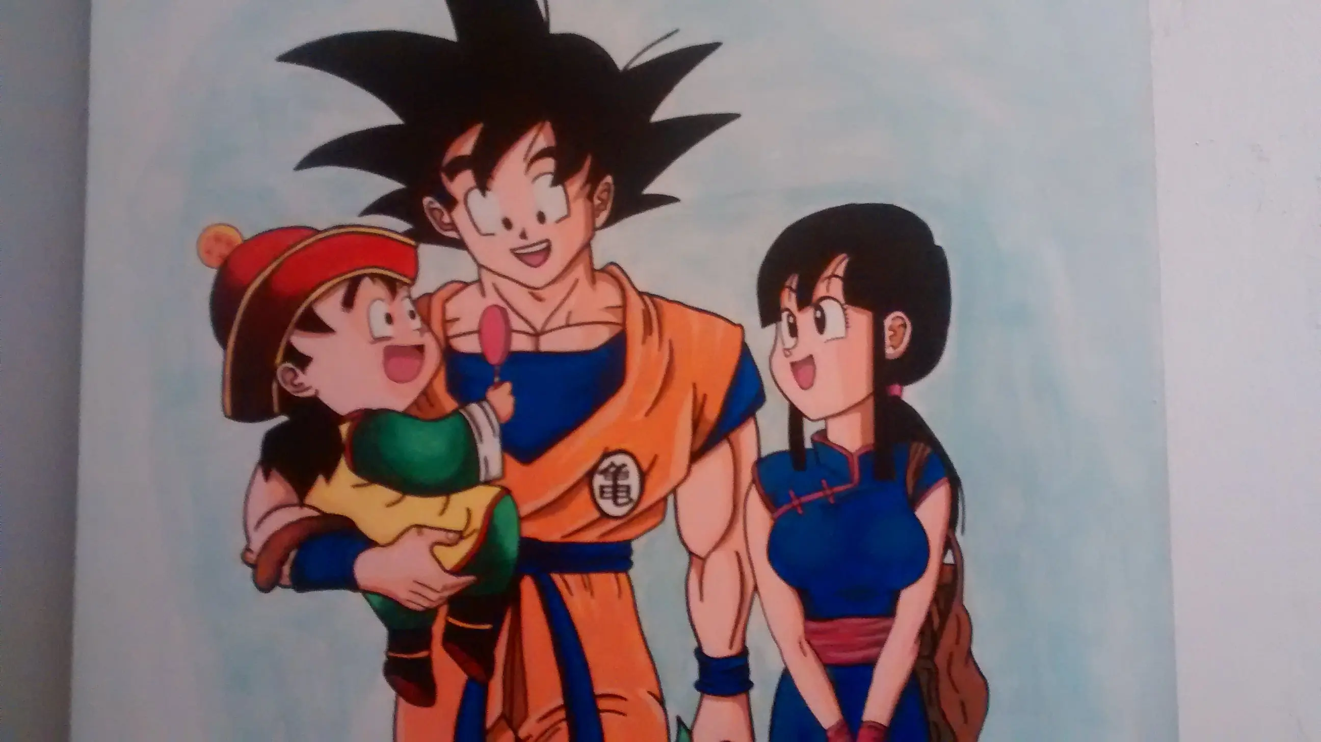 Mirá como quedó este cuadro! - Goku, Milk y Gohan