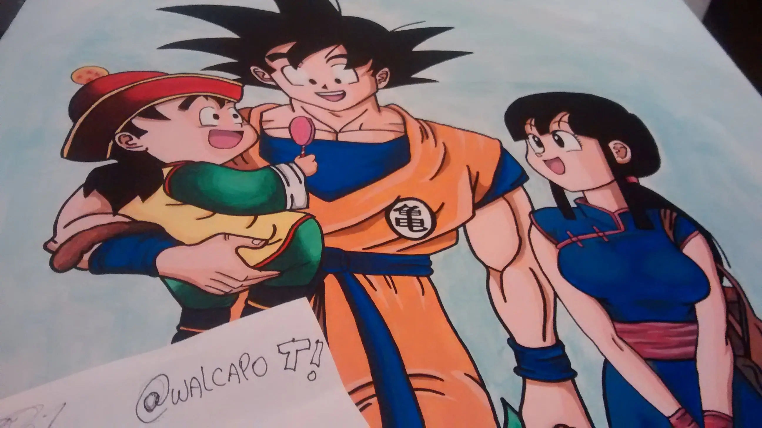 Mirá como quedó este cuadro! - Goku, Milk y Gohan