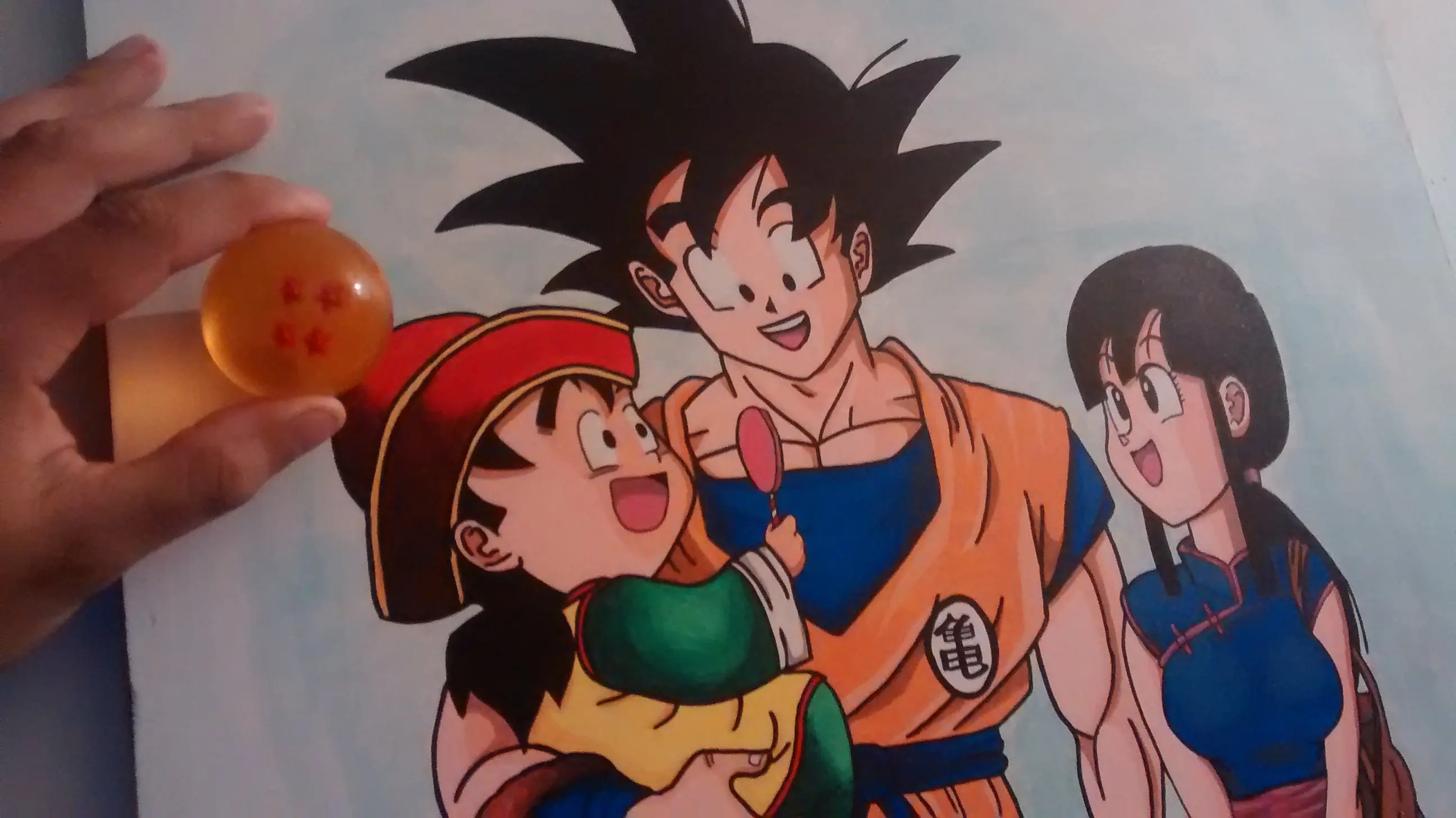Mirá como quedó este cuadro! - Goku, Milk y Gohan