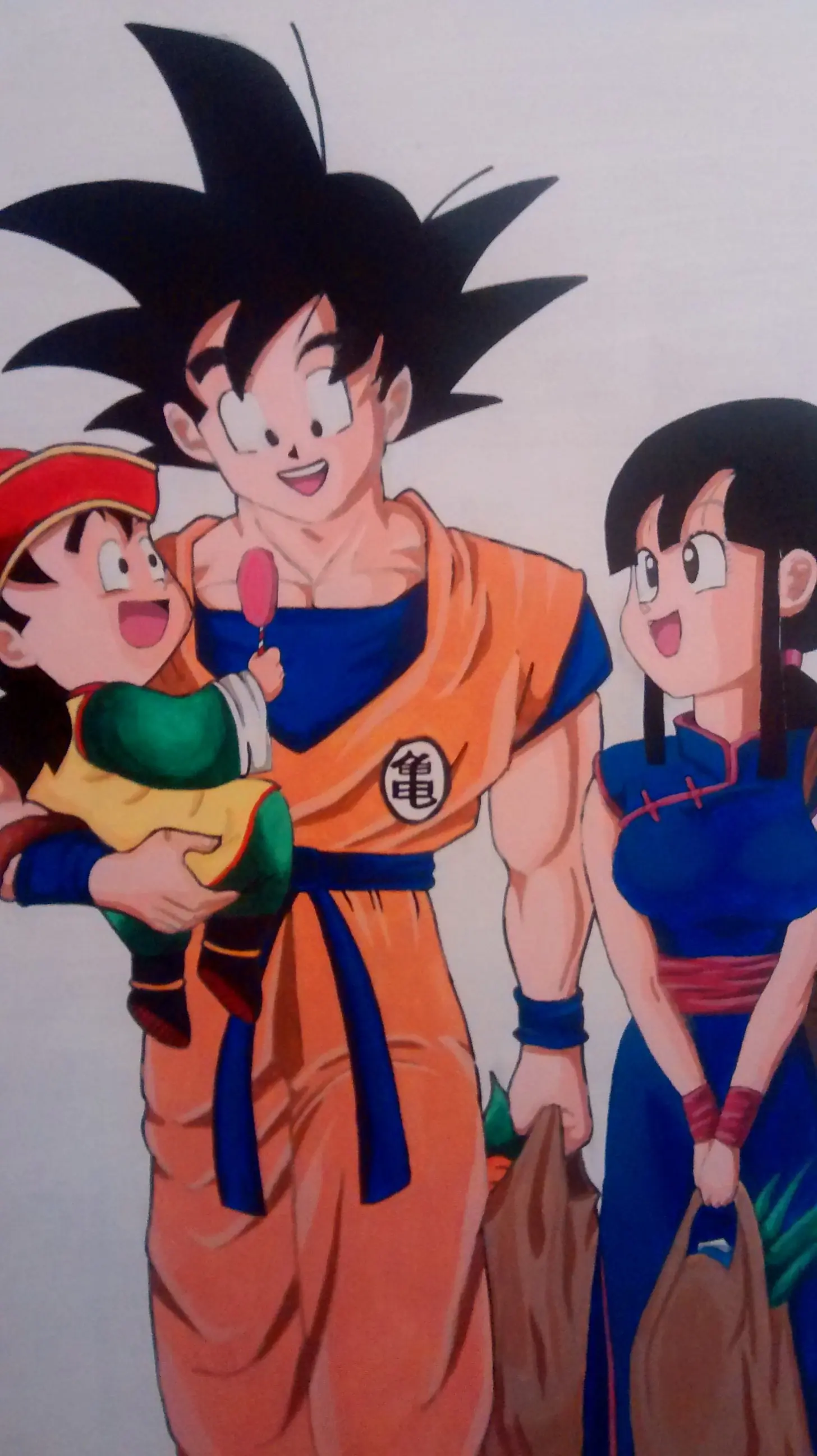 Mirá como quedó este cuadro! - Goku, Milk y Gohan