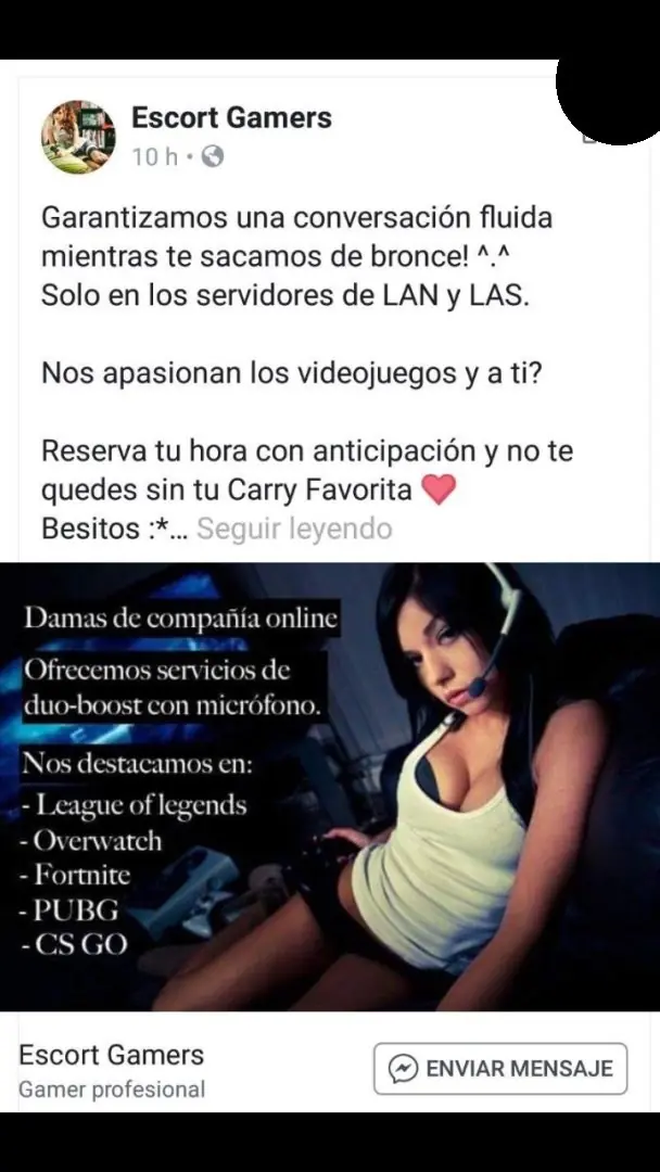 Escort Gamers llegan a Argentina y son baneadas en 15minutos