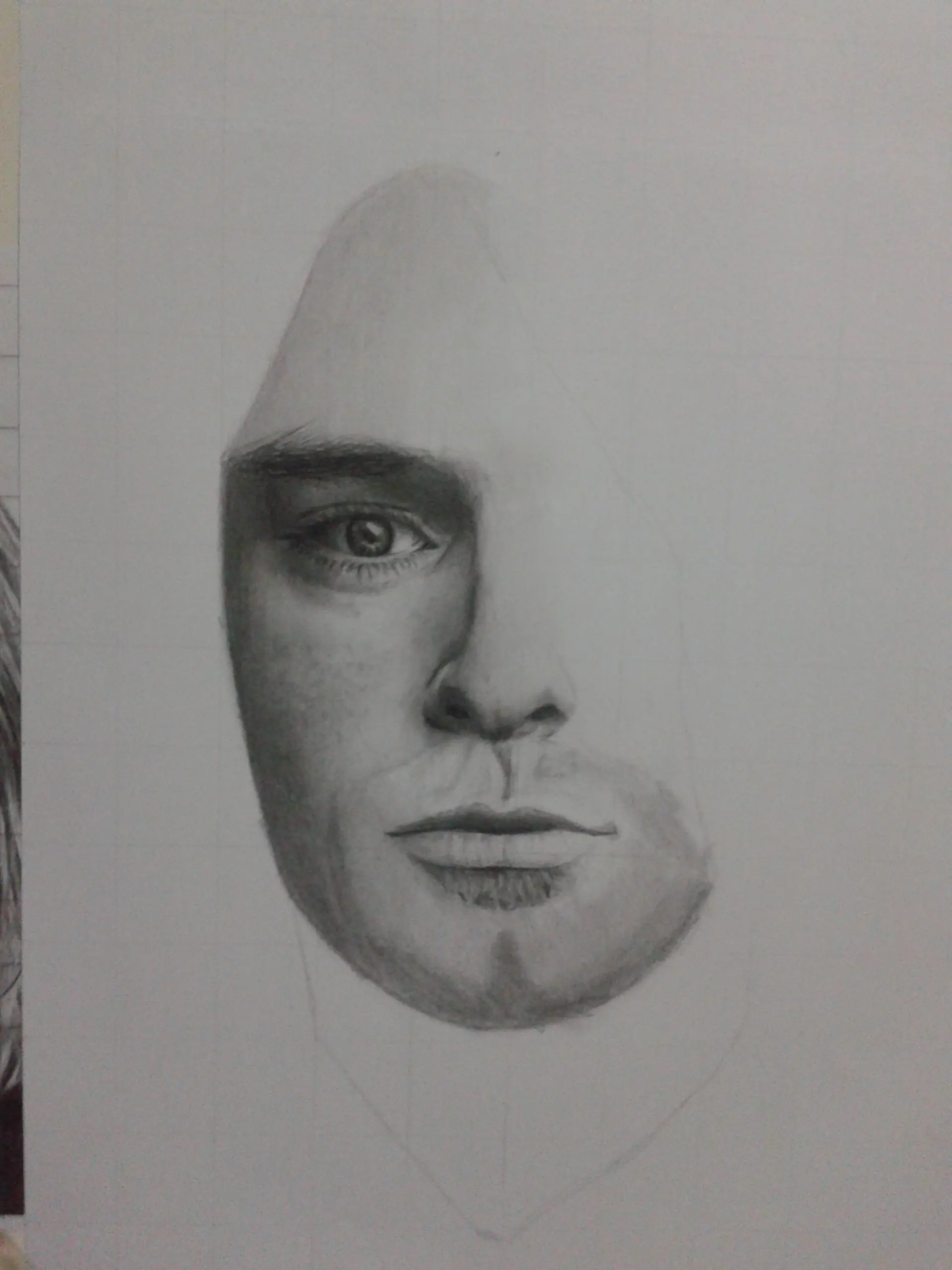 Mi dibujo de Kurt Cobain a lápiz