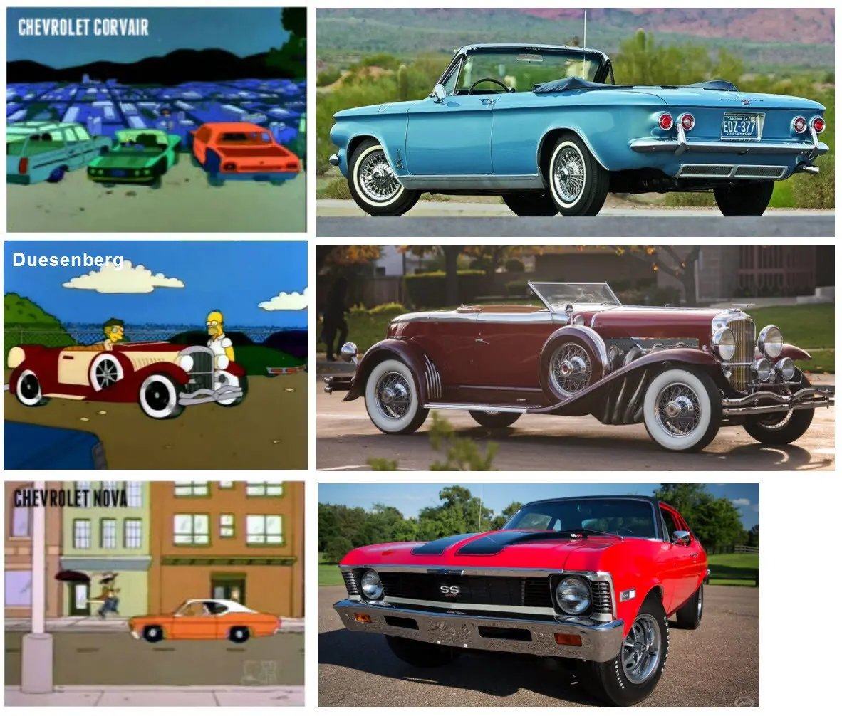 Los autos reales de Los Simpsons [megapost]