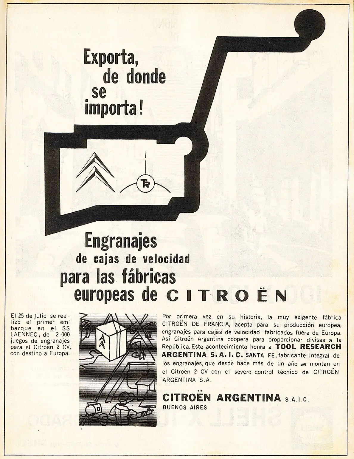 Los engranajes exportados del Citroën 2 CV